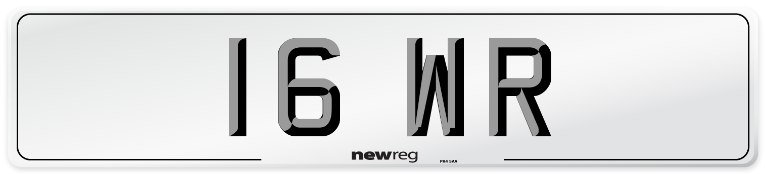 16 WR Number Plate from New Reg
